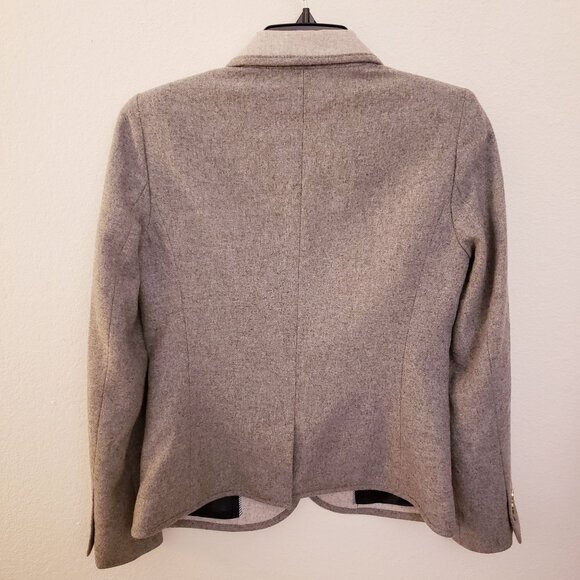 Tommy Hilfiger Grey Color Blocked One Button Wool Blend Blazer Size 2 EUC - Picture 4 of 12